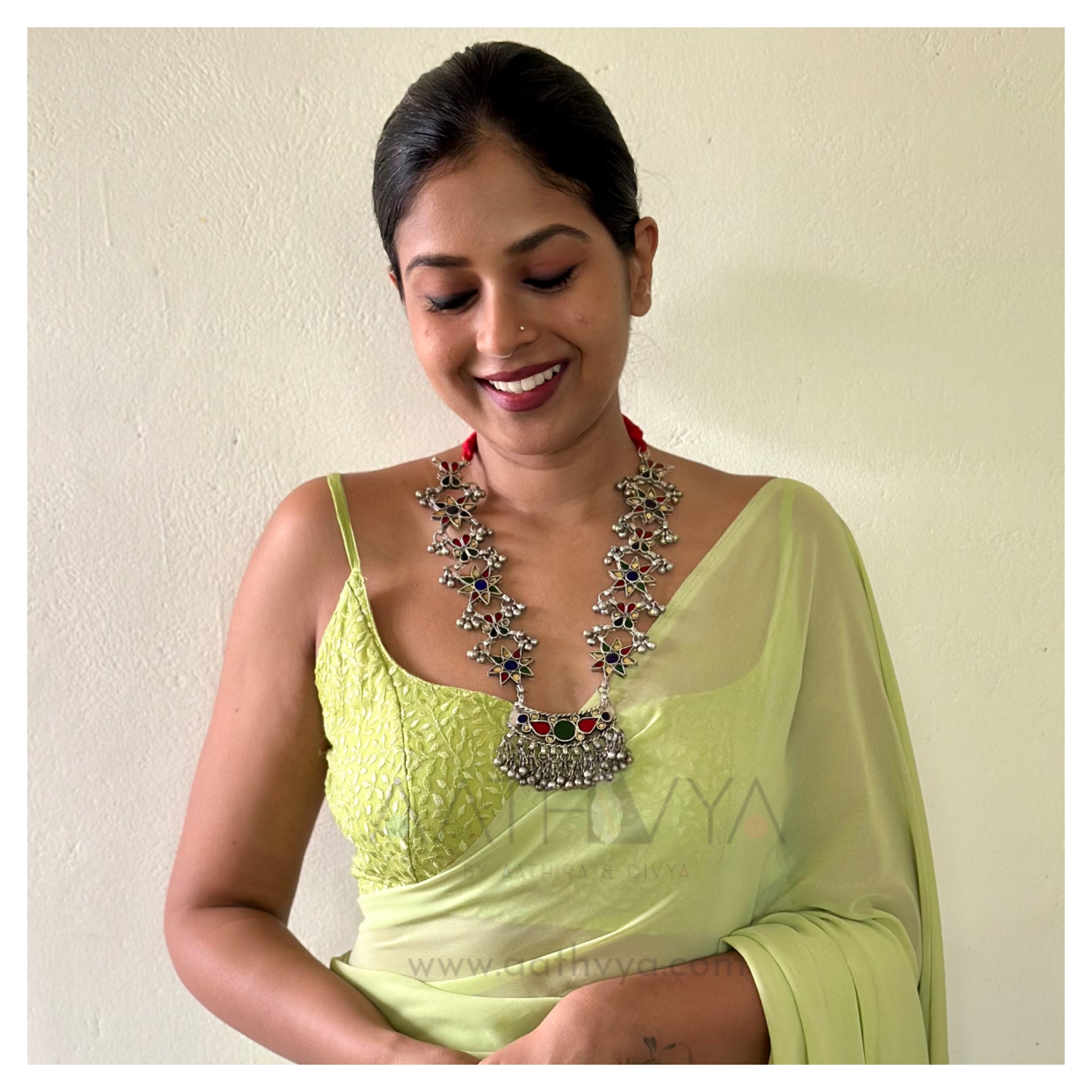 Barkha Sengupta Looks Ethereal In Handloom Saree With Oxidised Jewelry