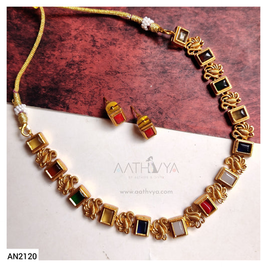 VIHAAN - MULTICOLOURED AD CHOKER SET - AN2120