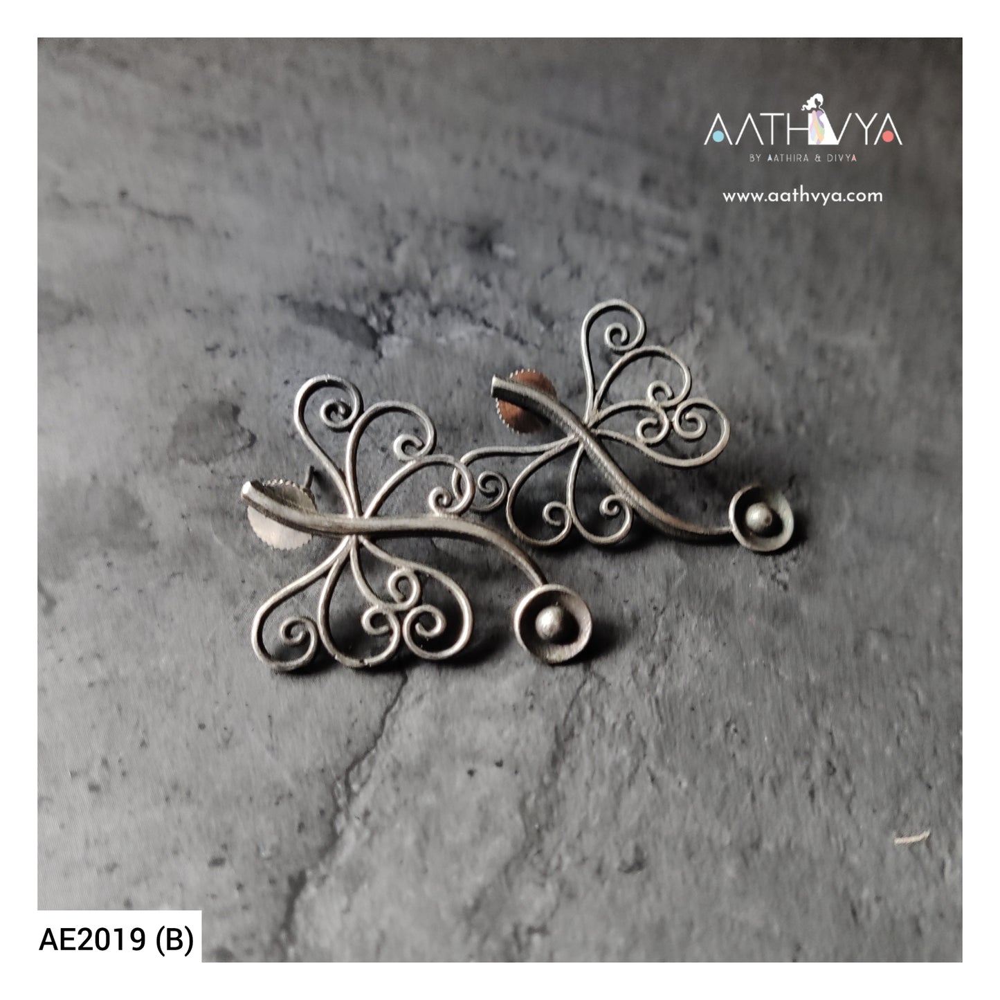 SILVER BUTTERFLY STUDS - AE2019 (B)