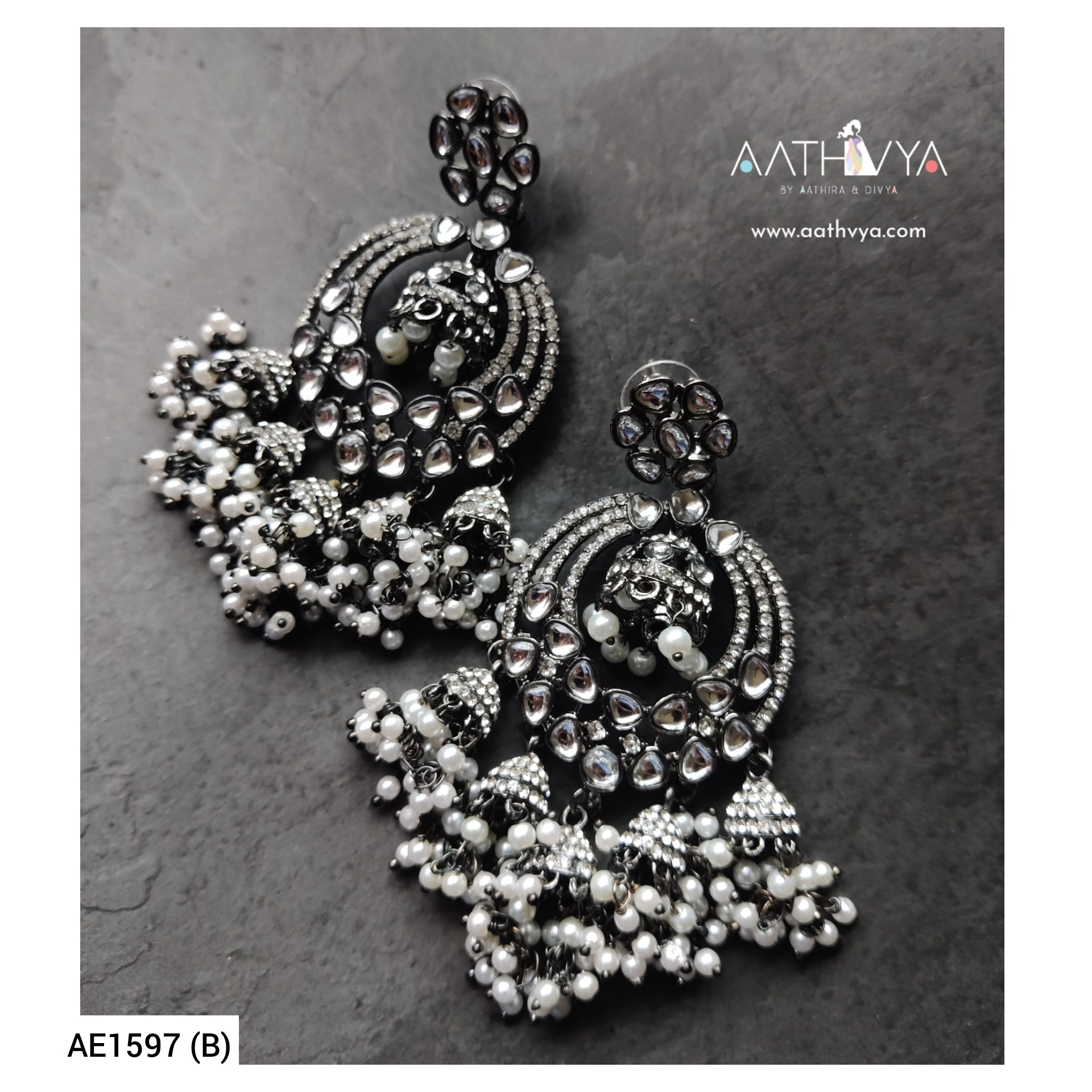 Bling Jewelry BIG Statement Crystal Art Deco Vintage Style Black Chandelier  Earrings - Walmart.com